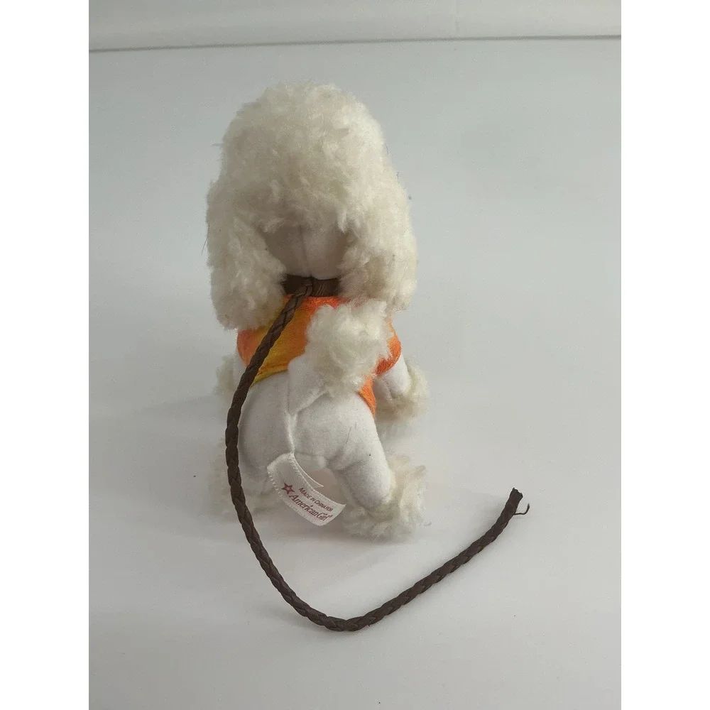 American Girl White Poodle Plush Pet with Leash and Tie Dye Shirt Doll Accessory